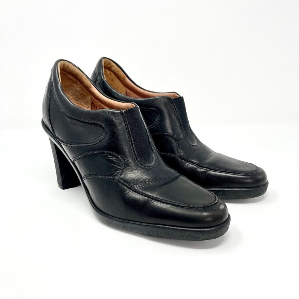 Donald J Pliner Black Leather Comfort Heels Size 8